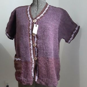 Handknitted Natural Wool cardigan
